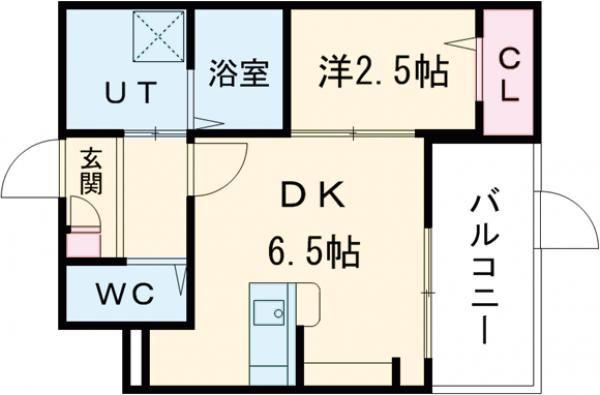 西湊町エヌエム・セント(1DK/3階)の間取り写真