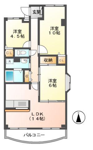 エンブレス(3LDK/1階)の間取り写真