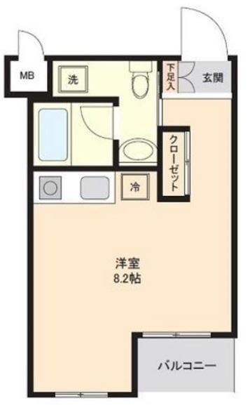 セントパレス鷺沼(ワンルーム/2階)の間取り写真
