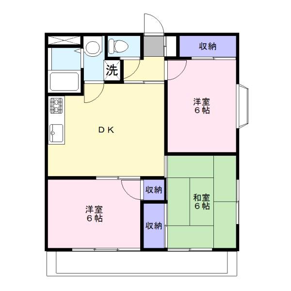 ハイラーク KATO(3DK/4階)の間取り写真