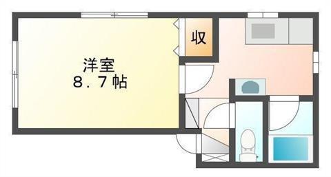 フォーリーブス(1DK/1階)の間取り写真