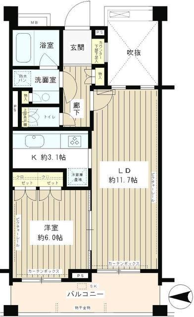 クラッサ成城(1LDK/1階)の間取り写真