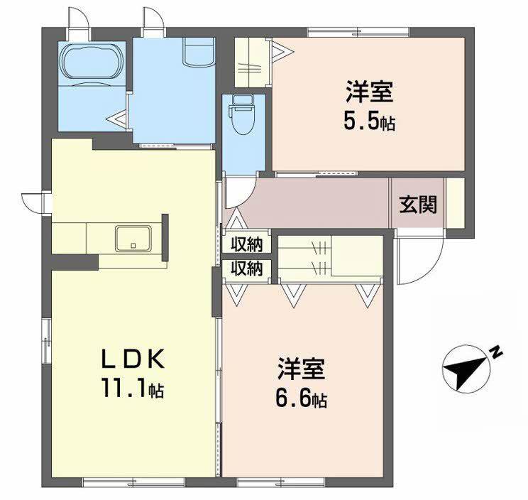 シャーメゾン丸尾A(2LDK/2階)の間取り写真
