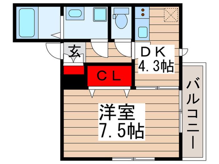 ハ-ベストヒルズ高柳(1DK/3階)の間取り写真