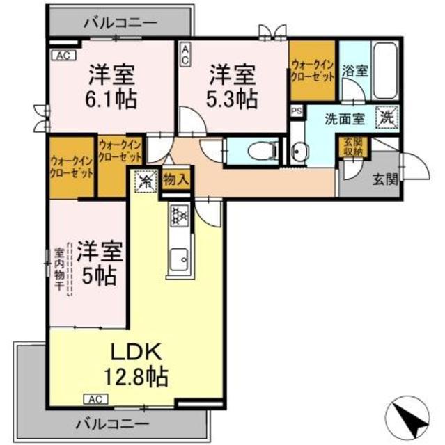 CASA SOLARE(3LDK/3階)の間取り写真