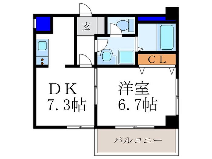 ベルシャンブル(1DK/2階)の間取り写真