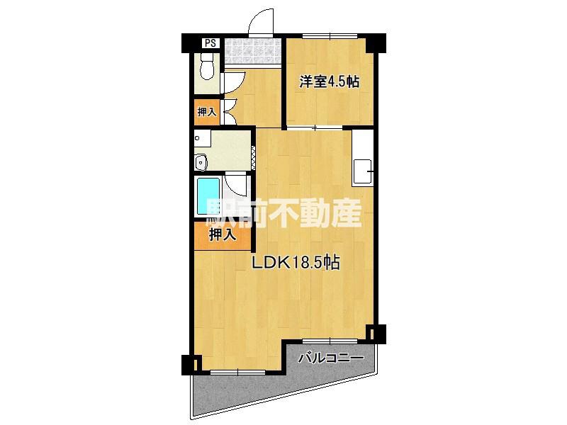 ハイツ キーパル(1LDK/4階)の間取り写真