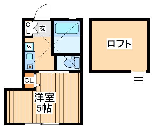 ジーエーヒルズ川崎小倉(1K/1階)の間取り写真