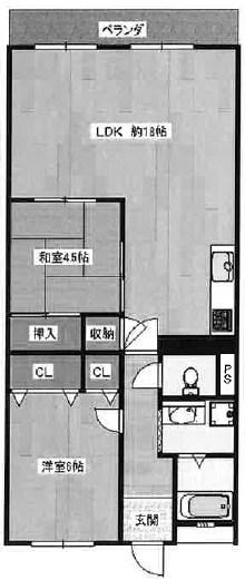 エクセル舞子(2LDK/4階)の間取り写真