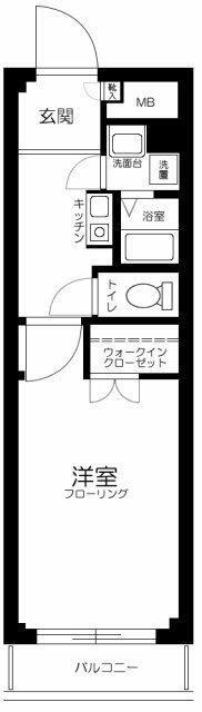 指扇駅前プラザ(1K/3階)の間取り写真