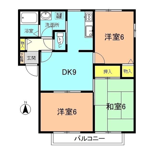 ガーデンハイム笹尾2(3DK/1階)の間取り写真