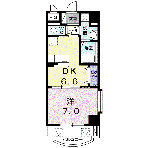 盛キャラバン(1DK/5階)の間取り写真