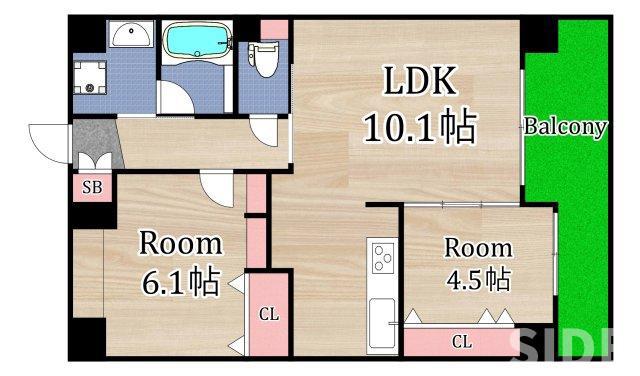 MORADA・MII(2LDK/8階)の間取り写真