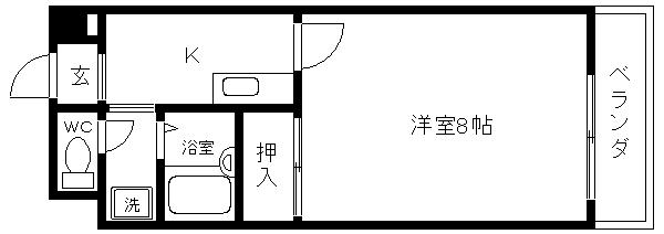 フローレンス本町(1K/3階)の間取り写真