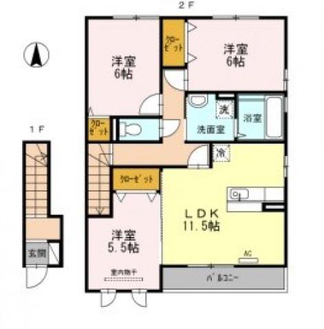 ウェスティ一色(3LDK/2階)の間取り写真
