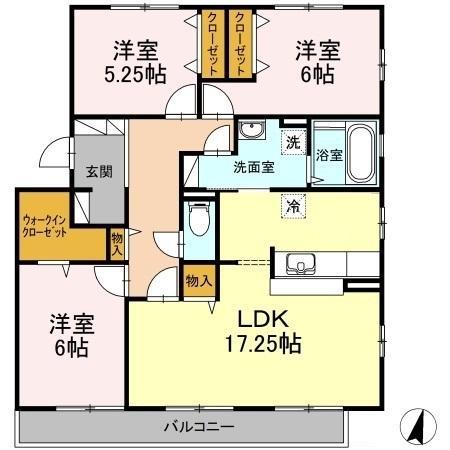 コンシアンス C棟(3LDK/3階)の間取り写真
