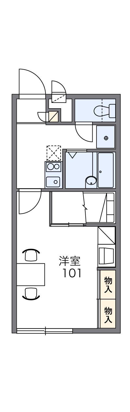 レオパレスフラワー三木II(1K/2階)の間取り写真