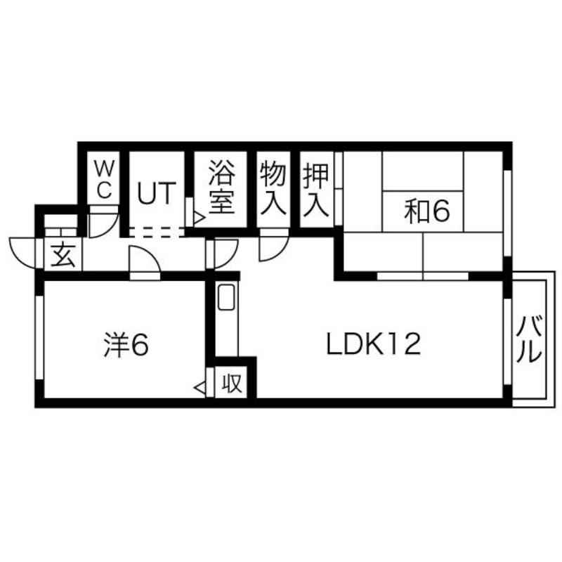 ブルーパレス24(2LDK/1階)の間取り写真