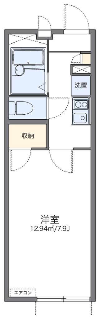 レオパレス富田林西(1K/1階)の間取り写真