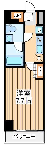 アゼスト立川2(1K/8階)の間取り写真