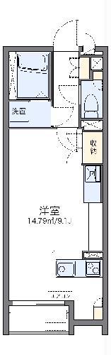 レオネクストライク シェル(ワンルーム/1階)の間取り写真