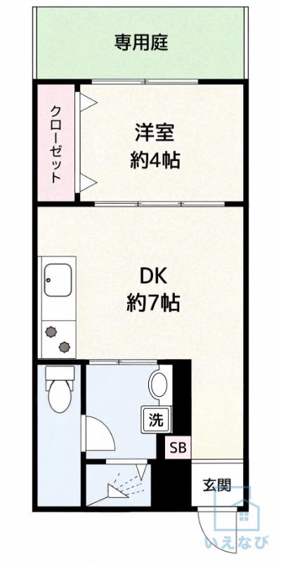エスポワール墨江(1DK/1階)の間取り写真