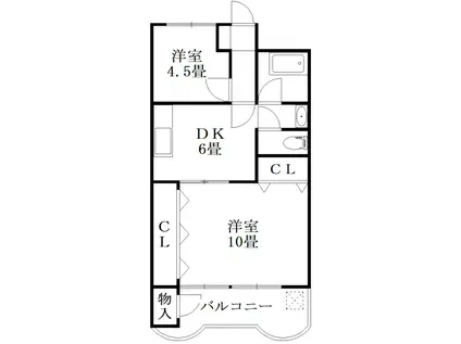第4三宅ビル(2DK/3階)の間取り写真