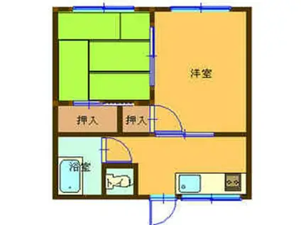 イナリヤマハイツ(2K/2階)の間取り写真