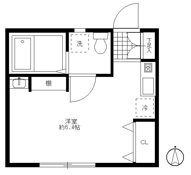 ALITA小金井緑町(ワンルーム/2階)の間取り写真
