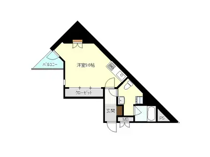 メイプル駅西通(ワンルーム/3階)の間取り写真