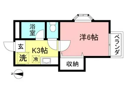 ドリームハウス(1K/1階)の間取り写真