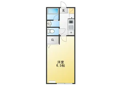 I-COURT KEMIGAWA(1K/1階)の間取り写真