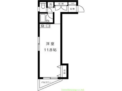 五本木アパートメンツ(ワンルーム/4階)の間取り写真