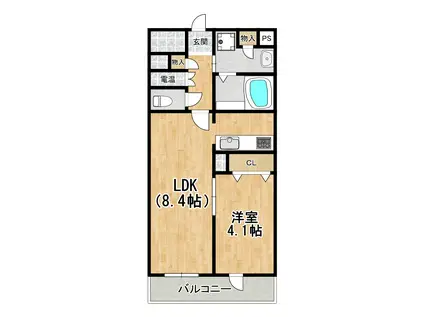 プレミアコート(1LDK/6階)の間取り写真