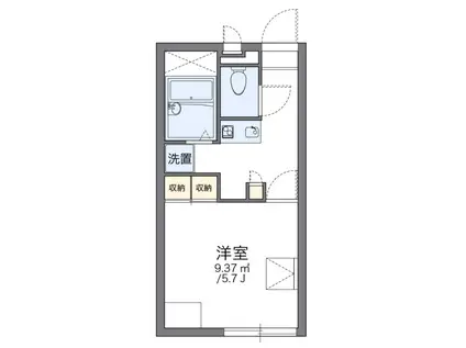 学園東町(1K/2階)の間取り写真