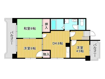 シャトレ中井(3DK/5階)の間取り写真