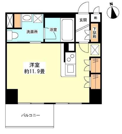 グランカーサ新宿御苑(ワンルーム/9階)の間取り写真