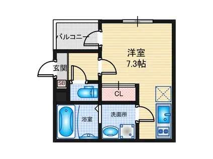 ラウレア(1K/2階)の間取り写真
