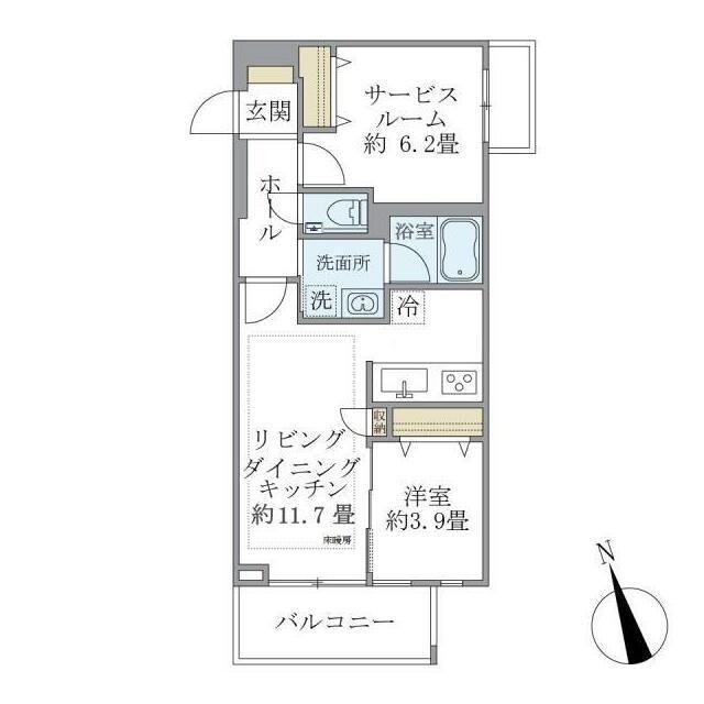 カールスルーエ吉祥寺(1SLDK/1階)の間取り写真