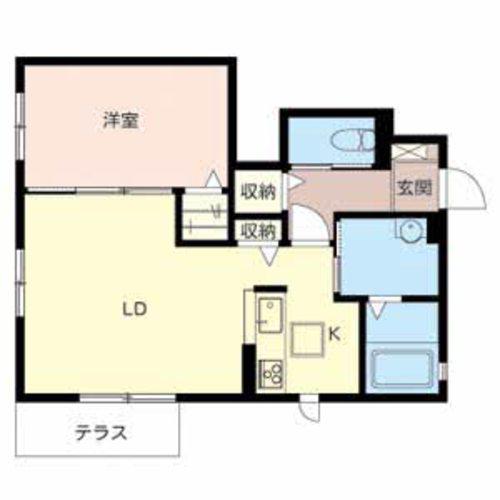 シャーメゾンカルテット(1LDK/1階)の間取り写真
