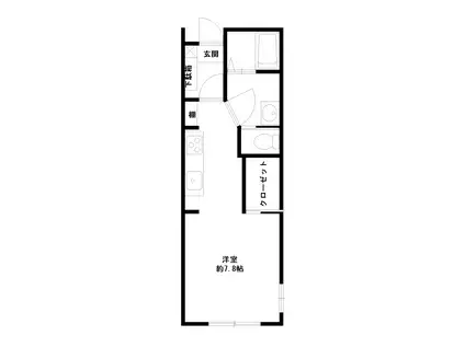 ベル・フローラス(ワンルーム/1階)の間取り写真