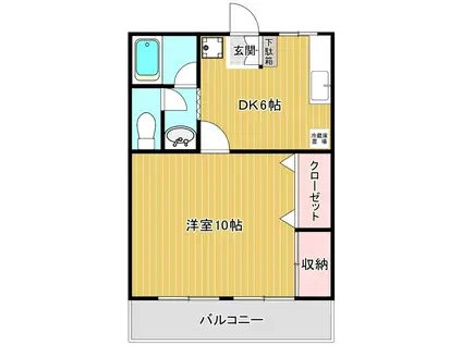 コーポ幸(1DK/1階)の間取り写真