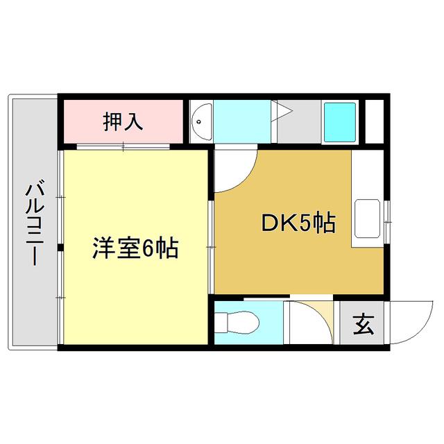 コスモハイツ高須(1DK/3階)の間取り写真