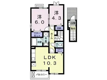 プランドール(2LDK/2階)の間取り写真