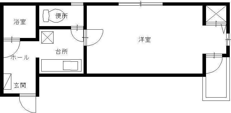 大福マンション三吉(1K/3階)の間取り写真