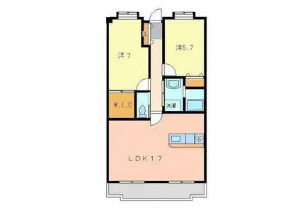 リバーサイド衣浦(2LDK/2階)の間取り写真