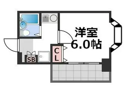 セレッソコート大阪城前(1K/11階)の間取り写真