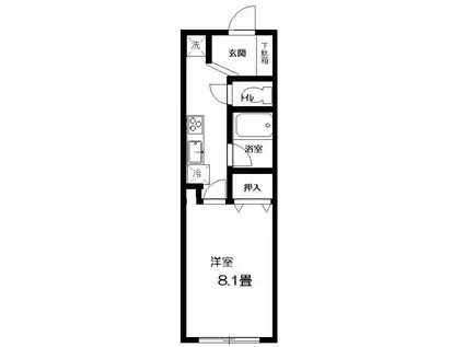サニーヴィラ(1K/3階)の間取り写真