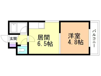 シャトル井上(1DK/2階)の間取り写真