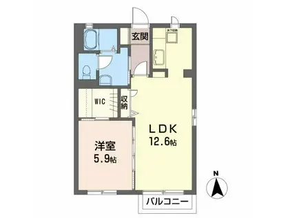フレグランスオータマ(1LDK/1階)の間取り写真